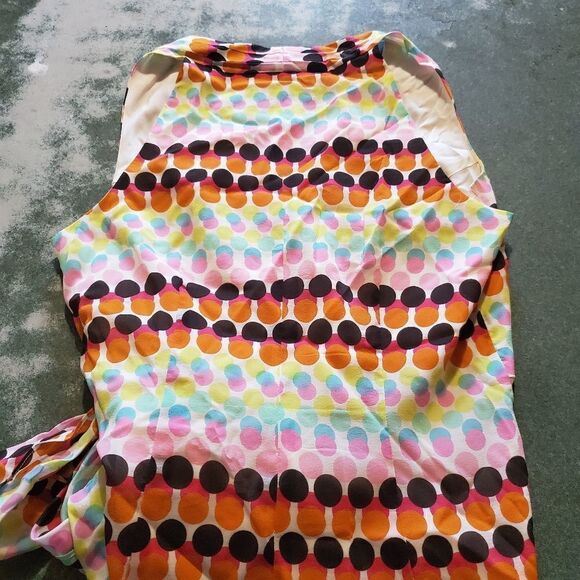 Lafayette 148 New York polkadot silk multi color blouse sz 4 - Picture 4 of 4